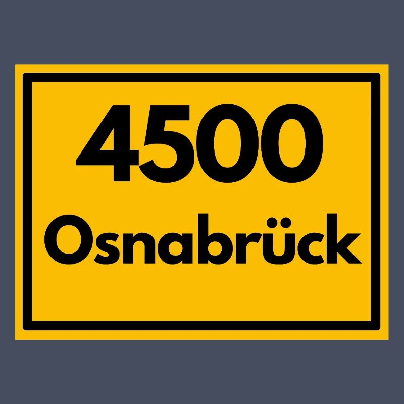 Town sign - then retro old zip code 4500 OSNABRÜCK