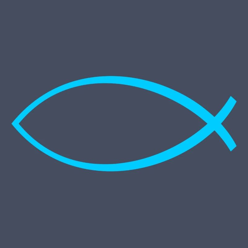 Ichtus fish light blue