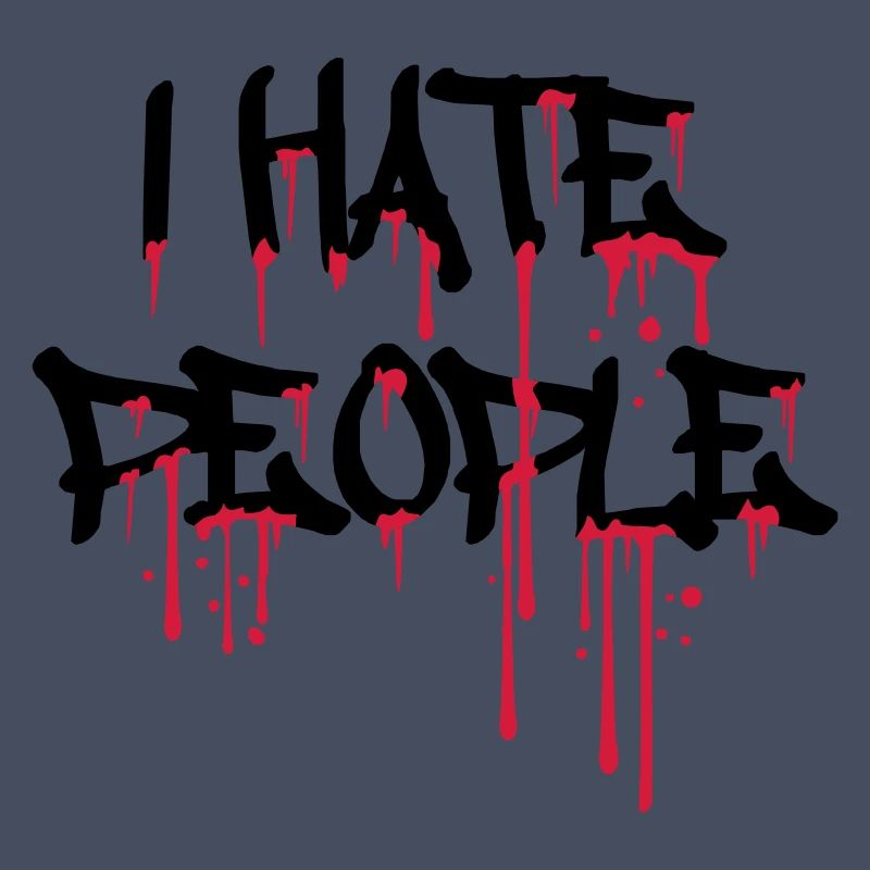 cool i hate people text graffiti spray drops blu