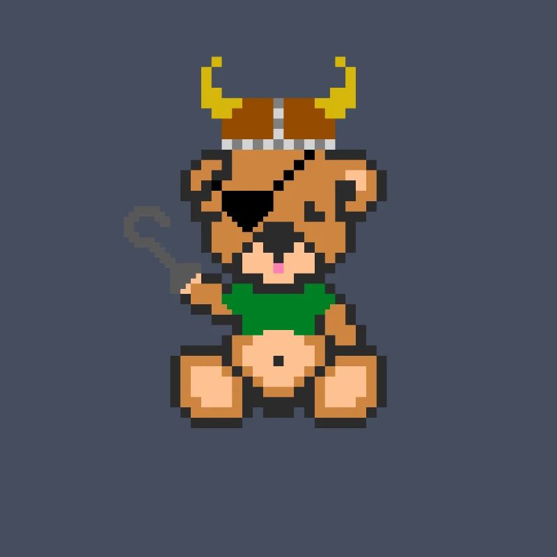 Pixelbär Wikinger