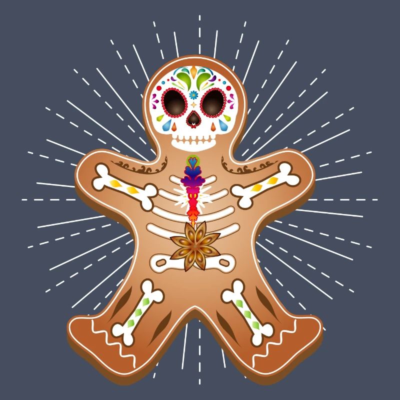 Gingerbread Man Sugar Skull Decor for Christmas