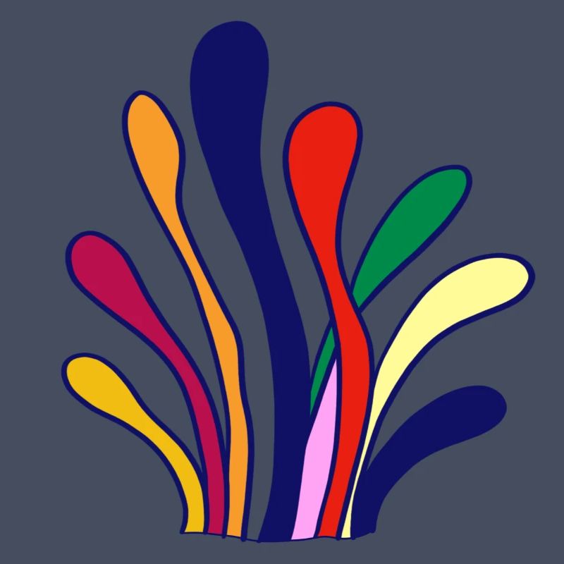 Eight linear patterns with different colors