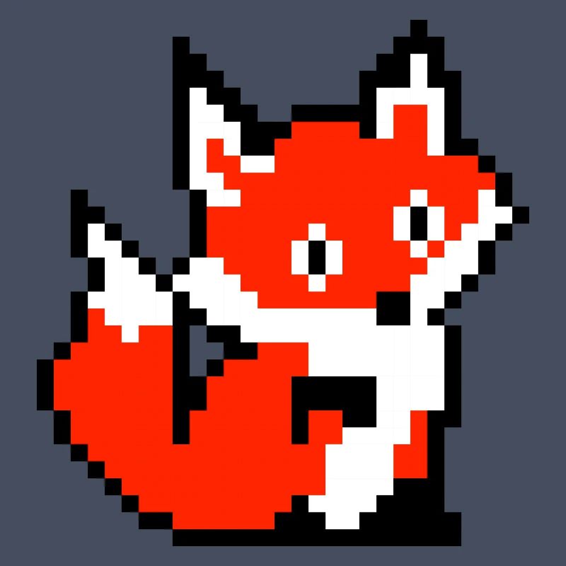 Fox Fox Paw rétro conception de chemise de pixel
