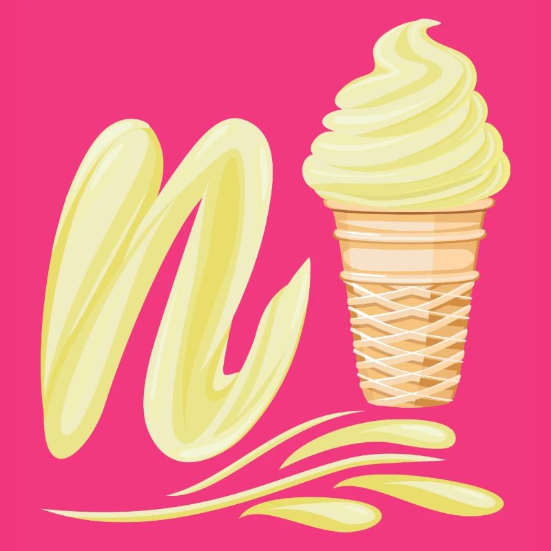 N'ice Softeis-Emoji mit Buchstaben N Vanille