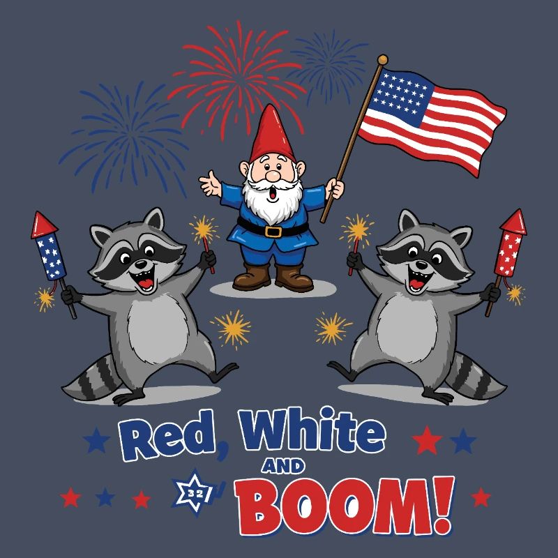 Waschbären-Feuerwerksparty zum 4. Juli