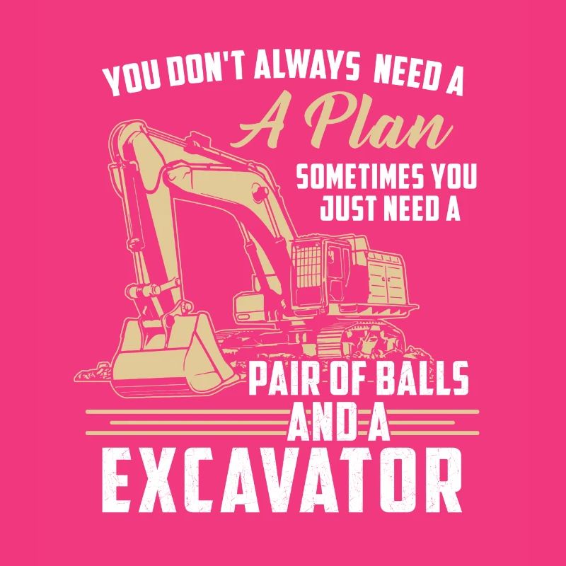 Construction worker · Construction site · Excavator · No plan