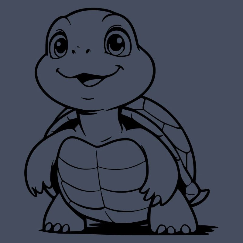 Cute turtle as vector illustration
