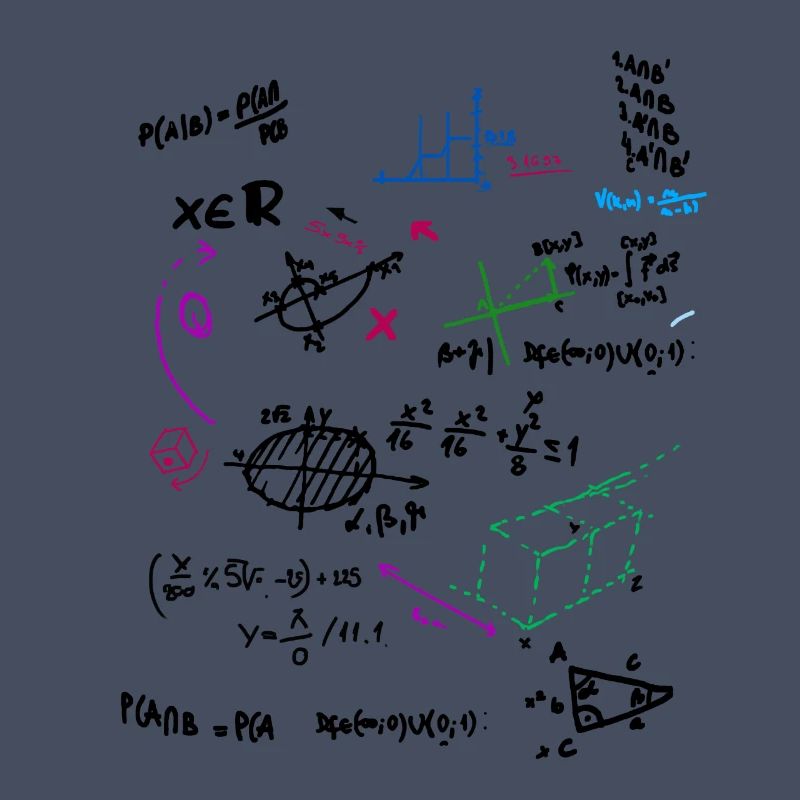 Math complexe tableau mathématique avec des formules
