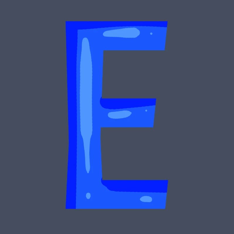 Buchstabe E Anfangsbuchstabe Blau