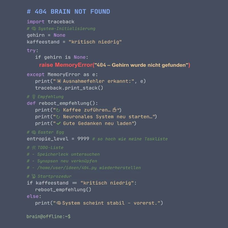 404 Brain Not Found Python Code