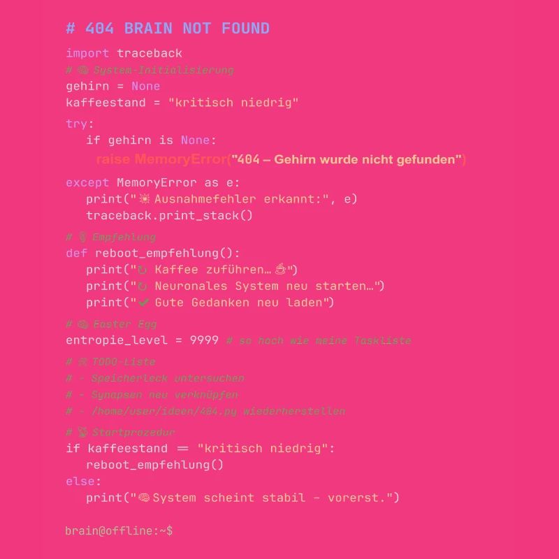 404 Cerveau introuvable Code Python