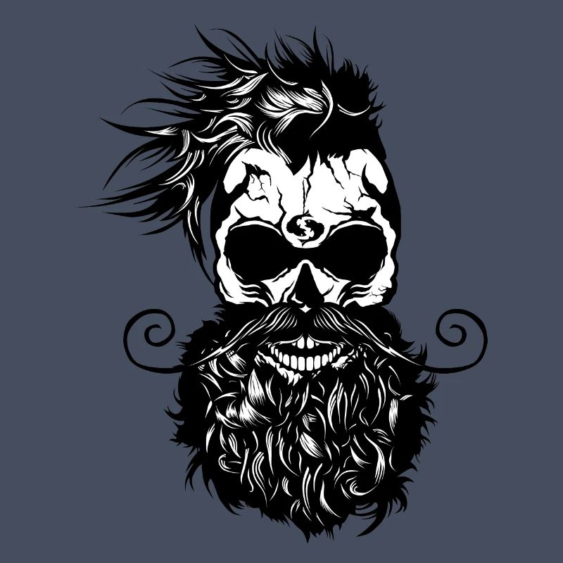 Kopf des Todes Hipster Schädel Bart Bart Schnurrbart s