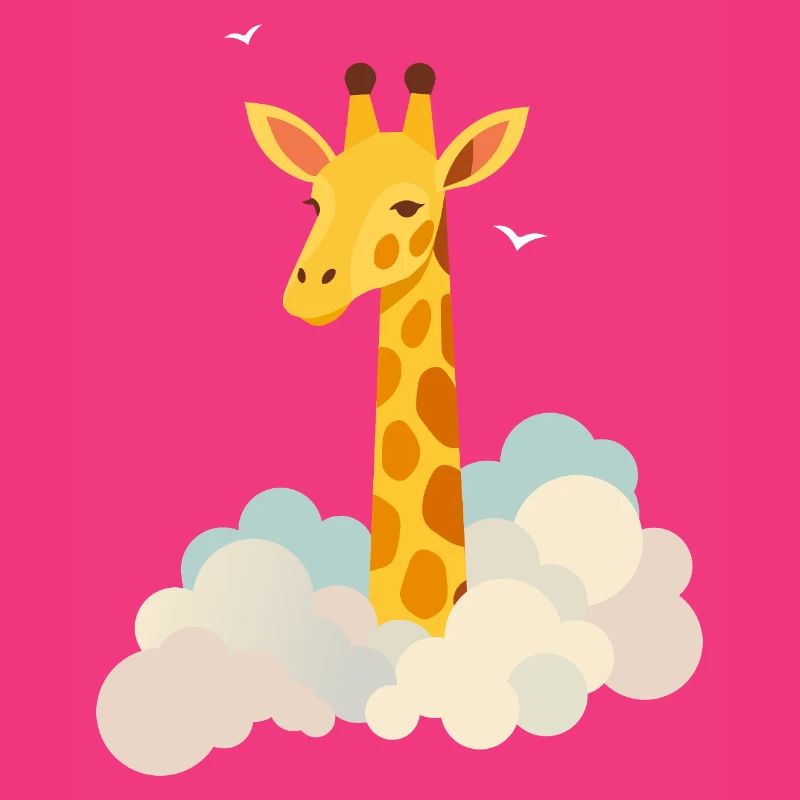 Sanfte Giraffe über den Wolken – Traumhaftes Motiv