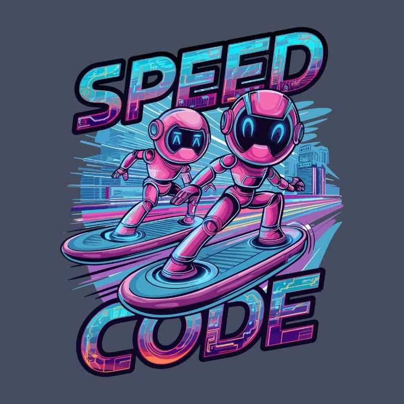 Code de vitesse Cyberpunk Robot Surf Tech Art
