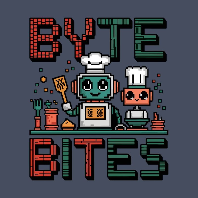 Byte - De mignons chefs robots pixel qui cuisinent pour s’amuser