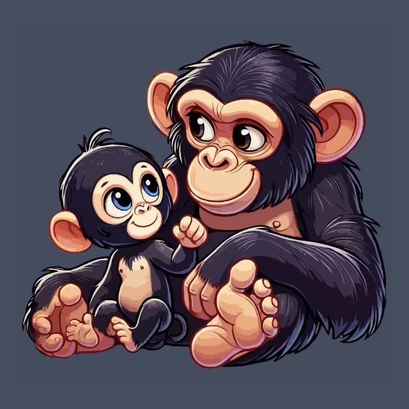 Schimpansenmutter mit Kind