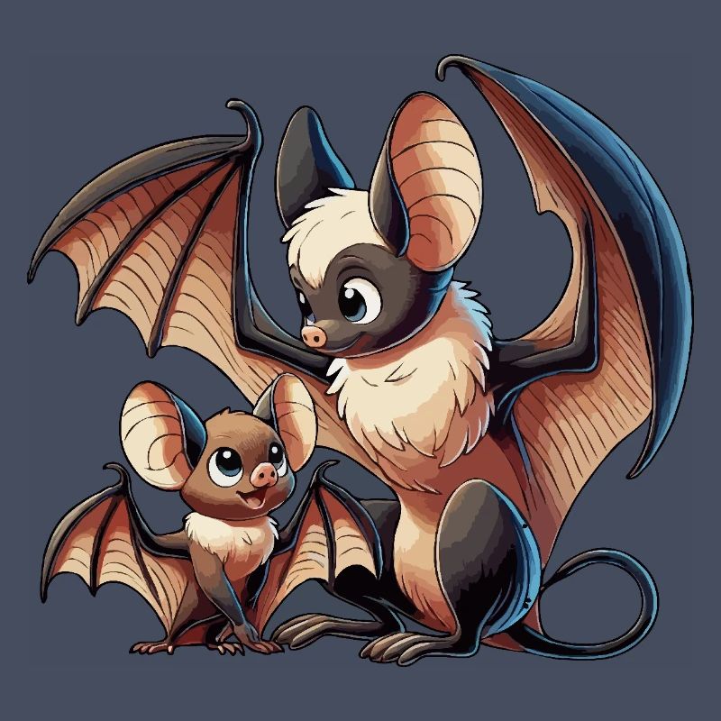 Fledermausmutter mit Kind