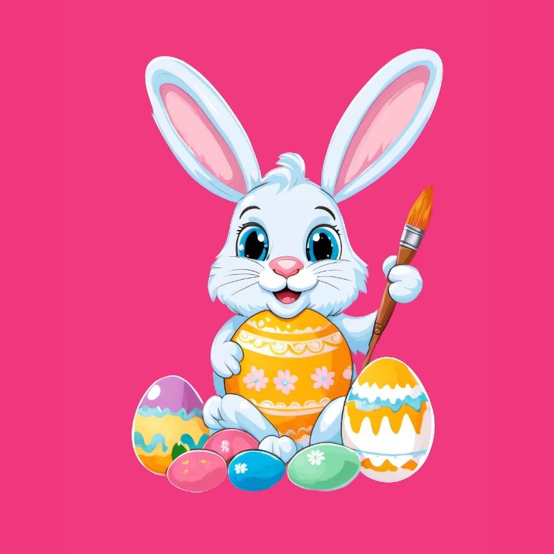 Easter bunny with Easter eggs