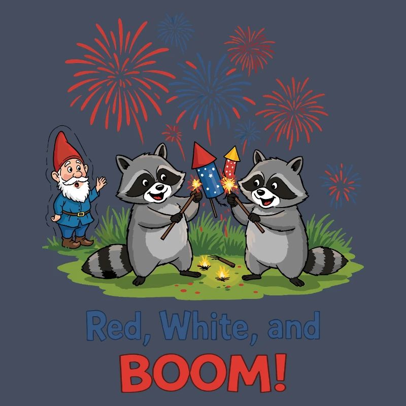 Waschbären-Feuerwerksparty zum 4. Juli