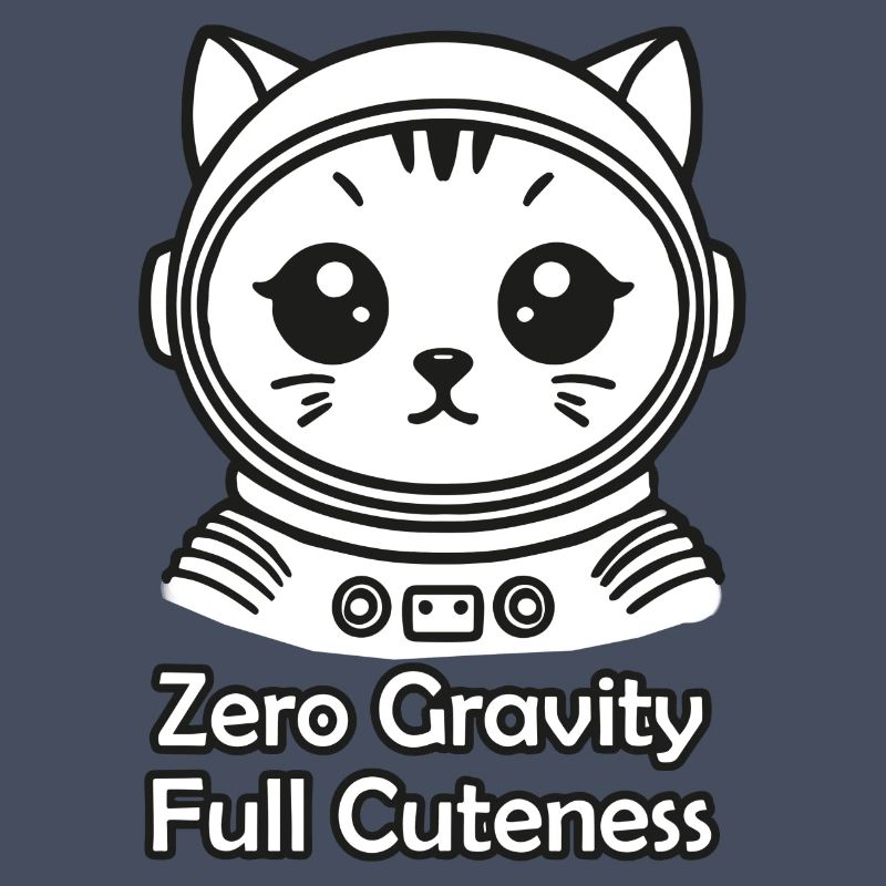 Chat de l’espace - Gravité zéro, design entièrement mignon