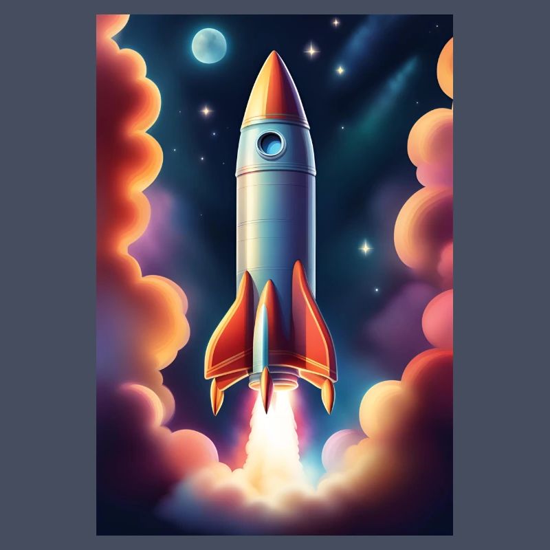 Fusée volant dans l’espace