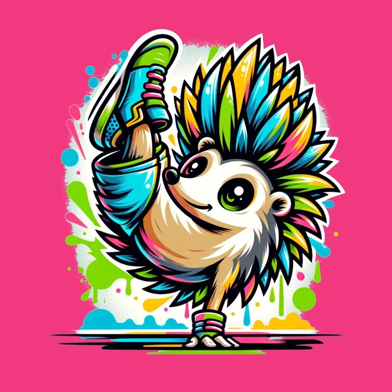 cooler Igel Breakdance Tanzen