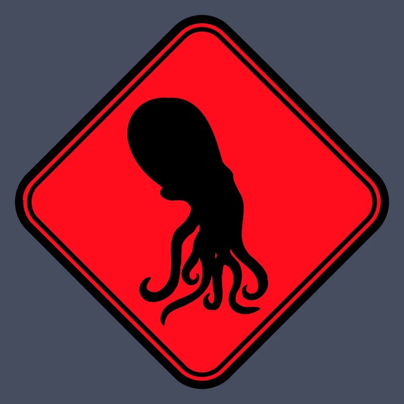 Octopus Danger Sign Caution Warning