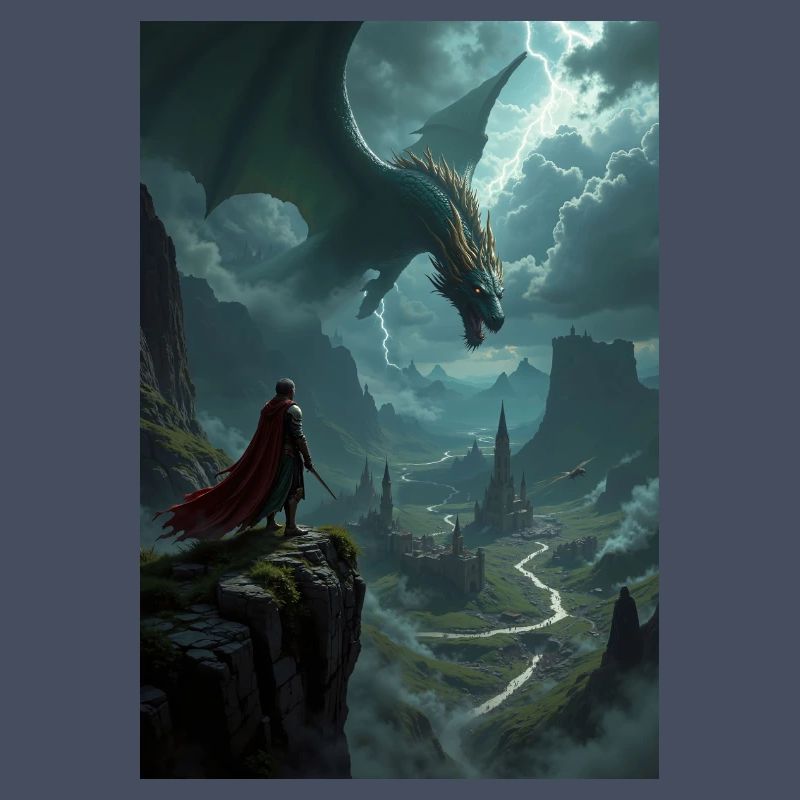 Fantasy-Gemälde, Drache.