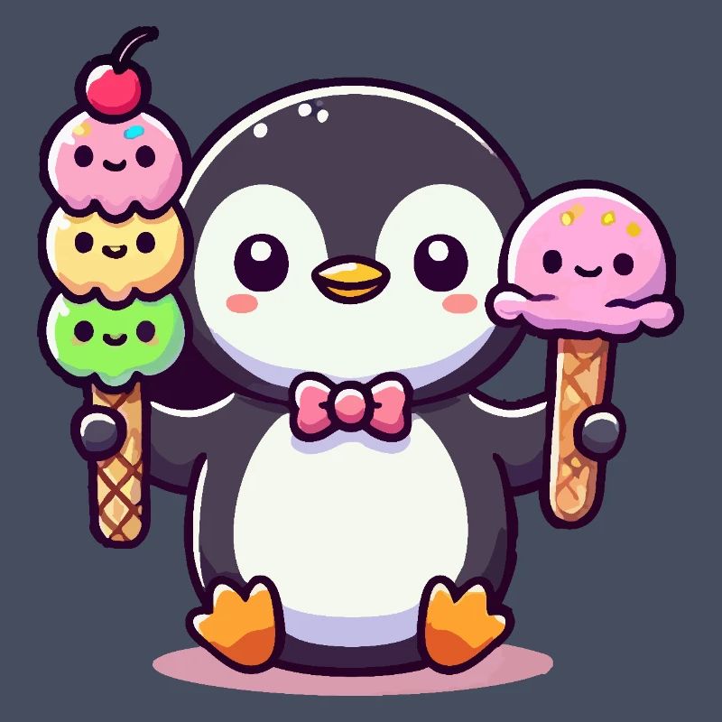 Pinguin mit Eis