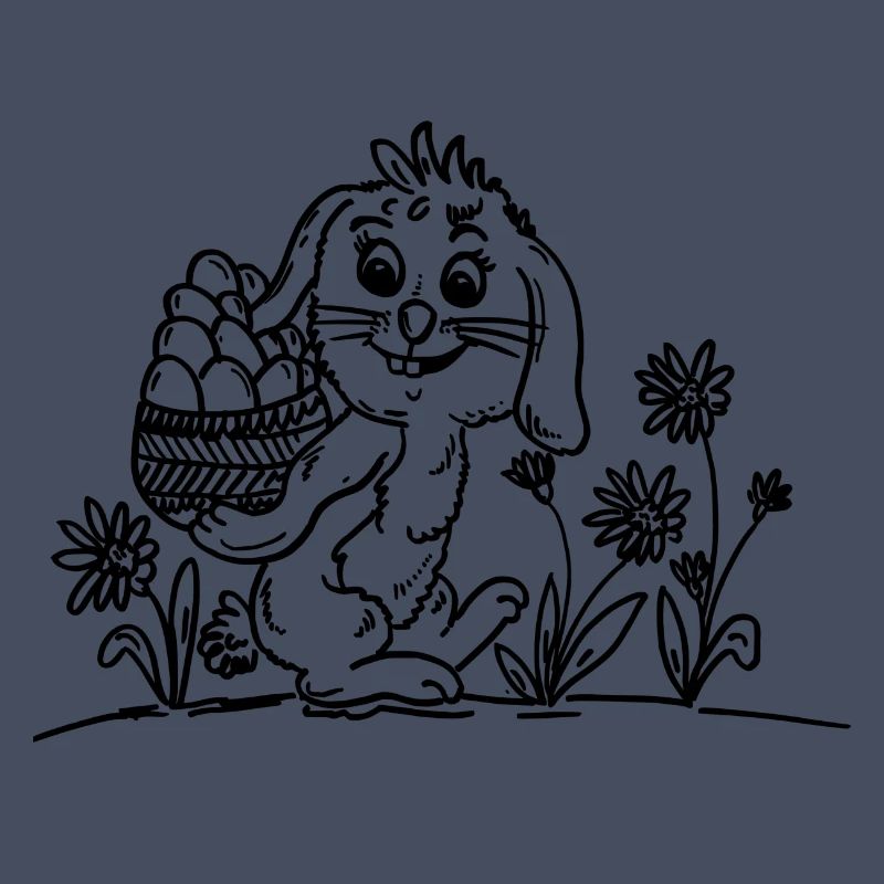 Cute bunny with Easter eggs