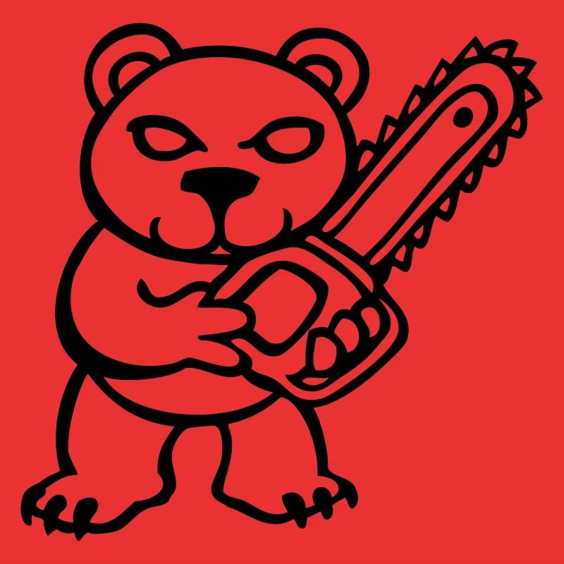 teddy bear pruner bear chainsaw fun naughty