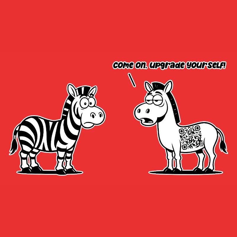 Lustiges Zebra mit QR-Code-Upgrade