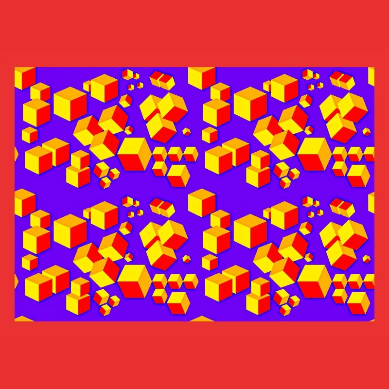 Déco motif cube coloré