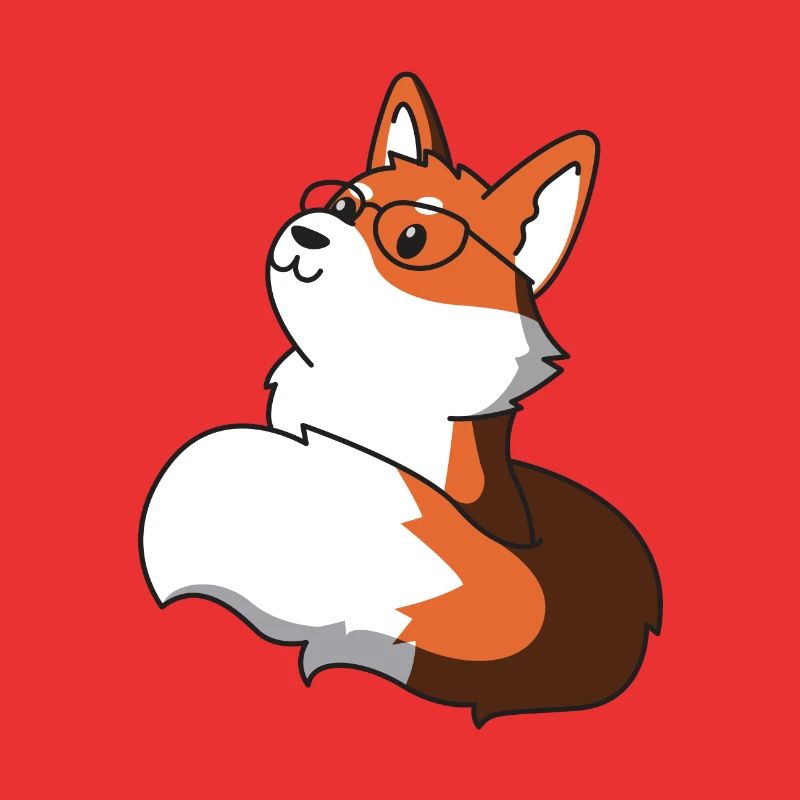 Sly fox with glasses gift idea nerd idea