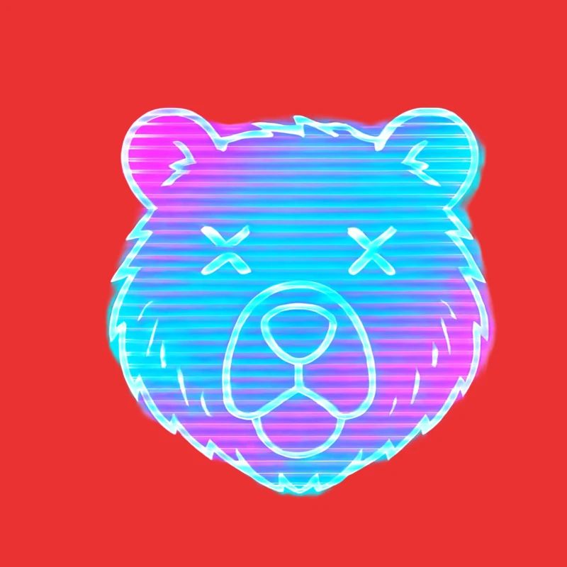 Neon Bärenkopf Gradient