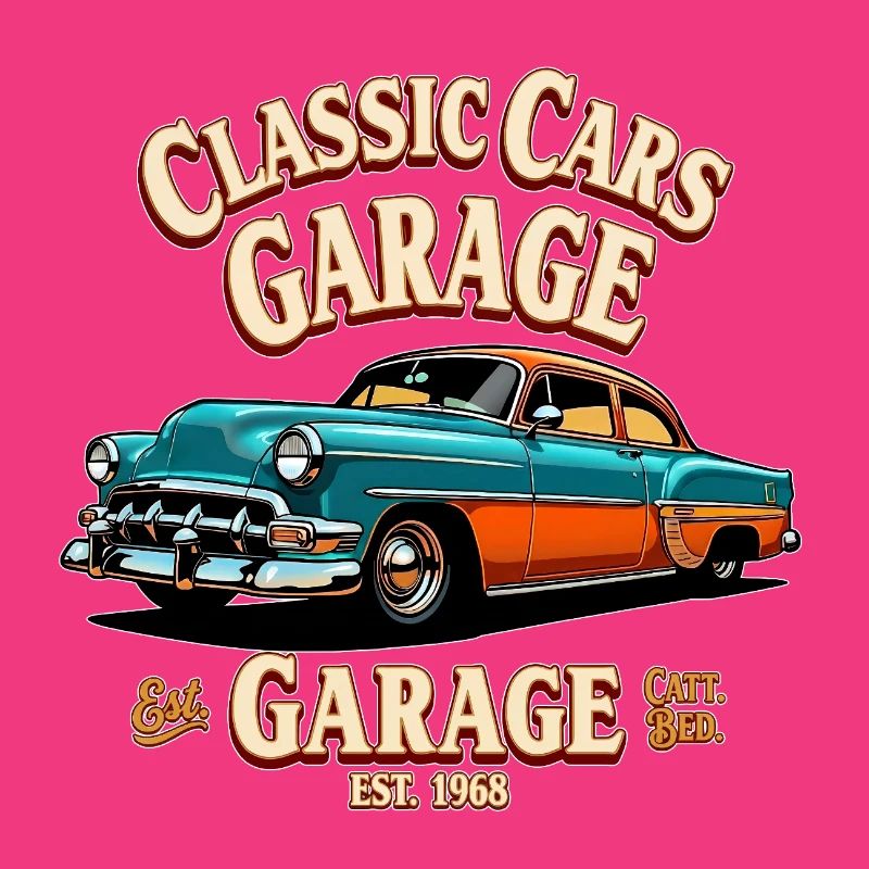 Impression de garage de voitures classiques