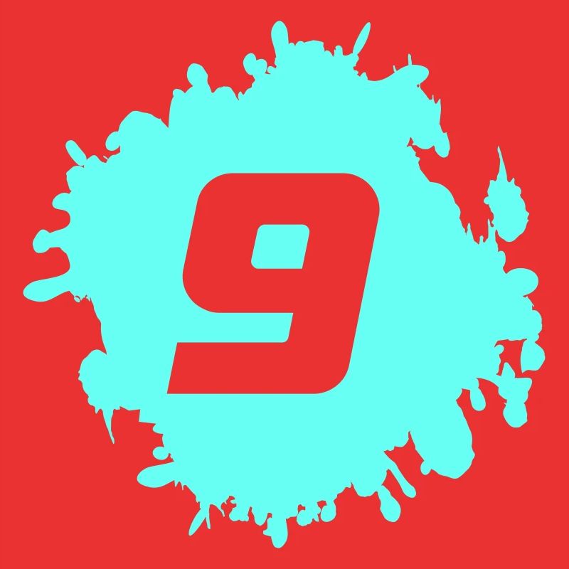 Nine Cyan Splash Graphics