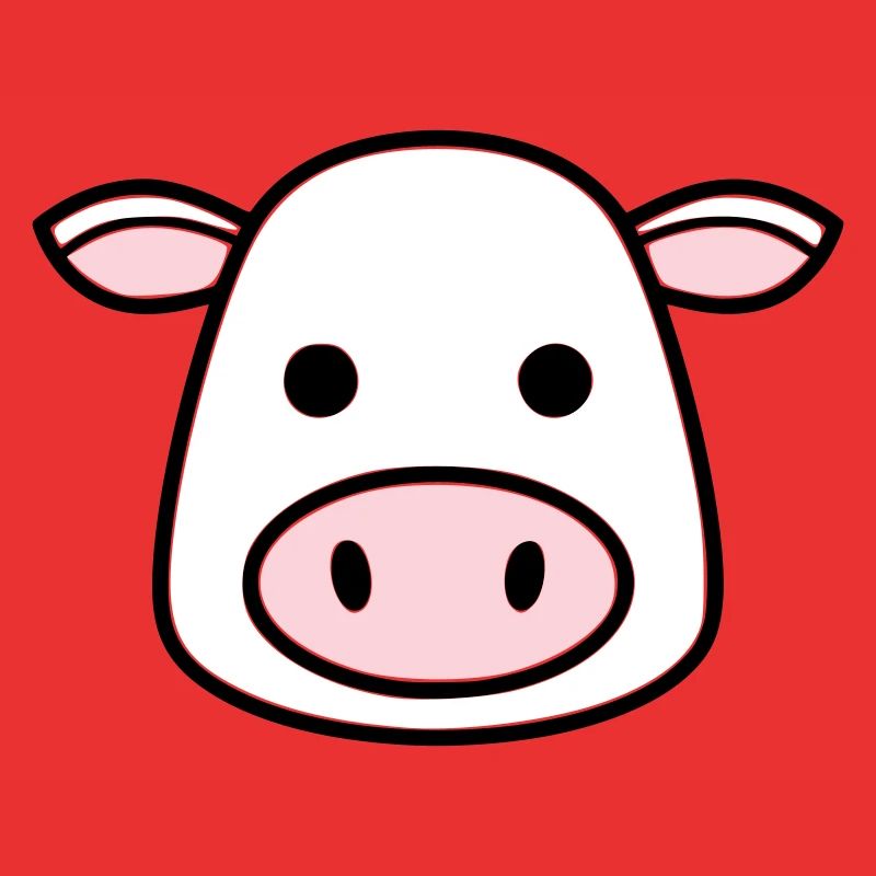 Mignonne Tête de Vache Visage Vector de la BD