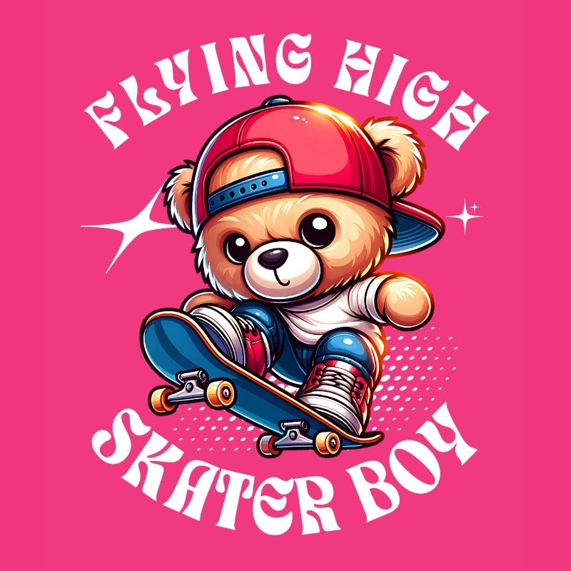 Skater Teddybär auf Skateboard