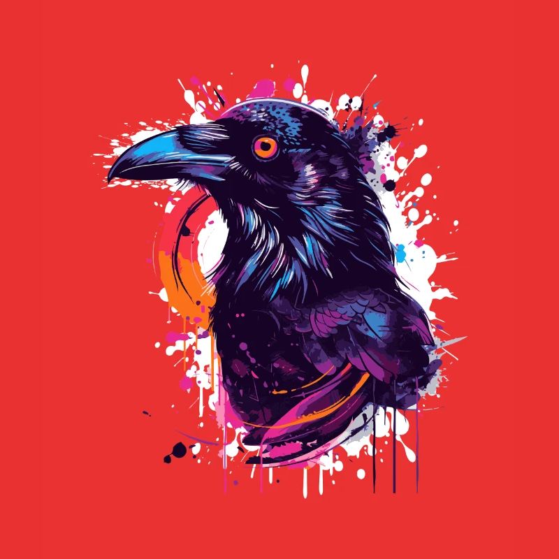 Explosion de couleur Corbeau Éclaboussure de néon