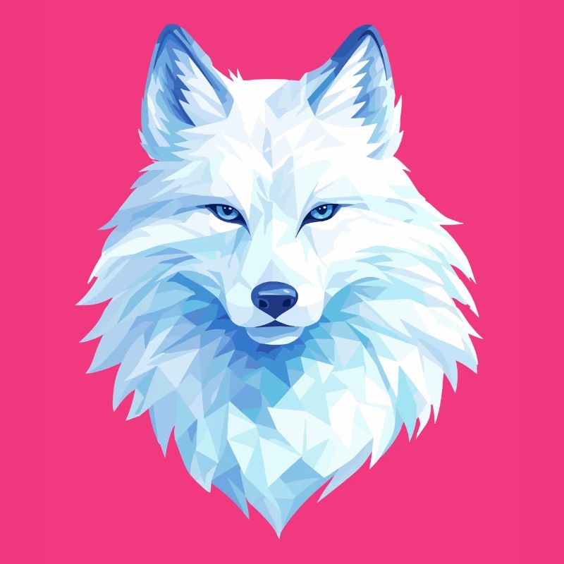 Polygon Wolf Eis Blau– Modern Art