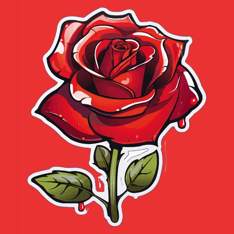 Red Rose in Comics Style