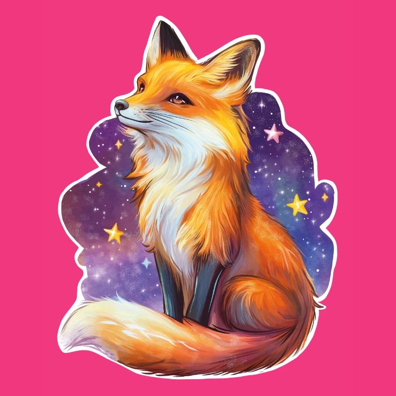 Fox and starry sky