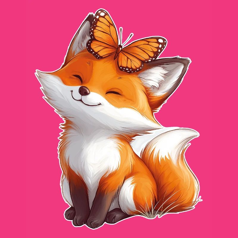 Fuchs mit Schmetterling
