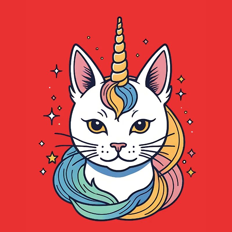 Regenbogen Einhorn Katze