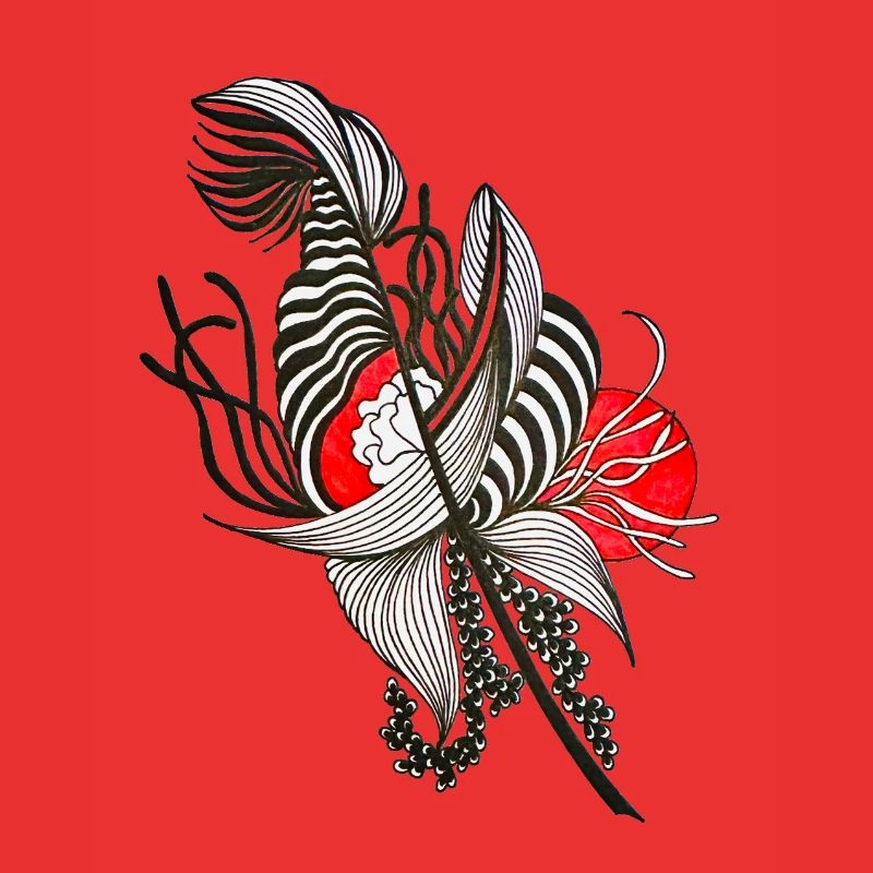 Fleur rayée contrastée