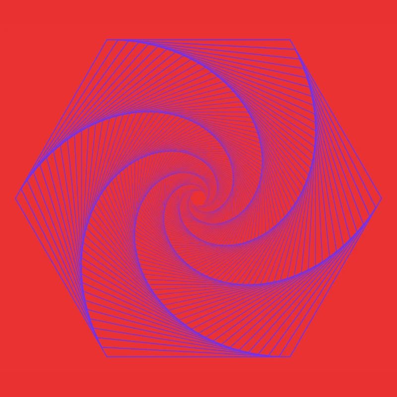 Spiral in hexagonal pattern
