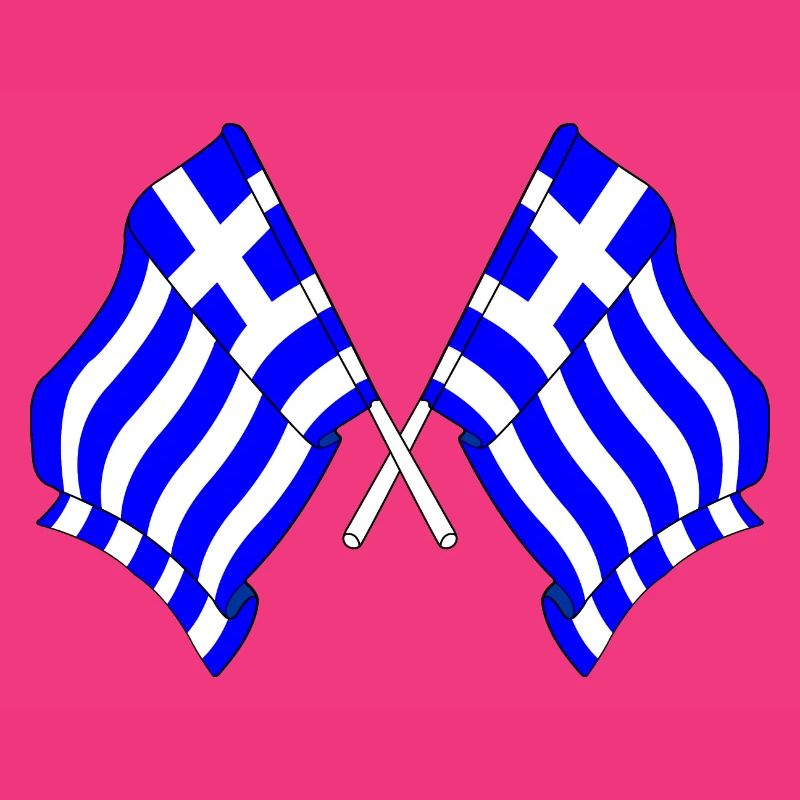Deux drapeaux de la Grèce