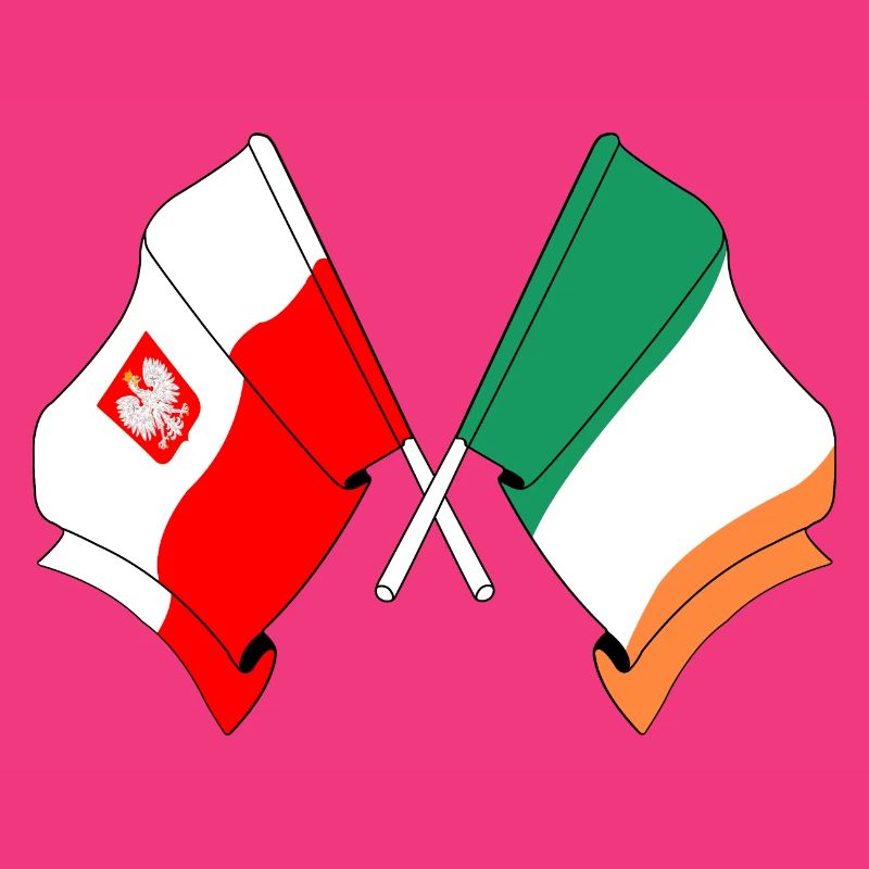 Drapeau de la Pologne, drapeau de l’Irlande