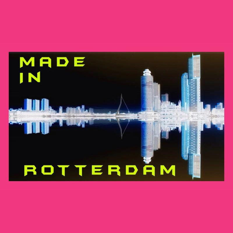 Futuristic Rotterdam Skyline Reflection